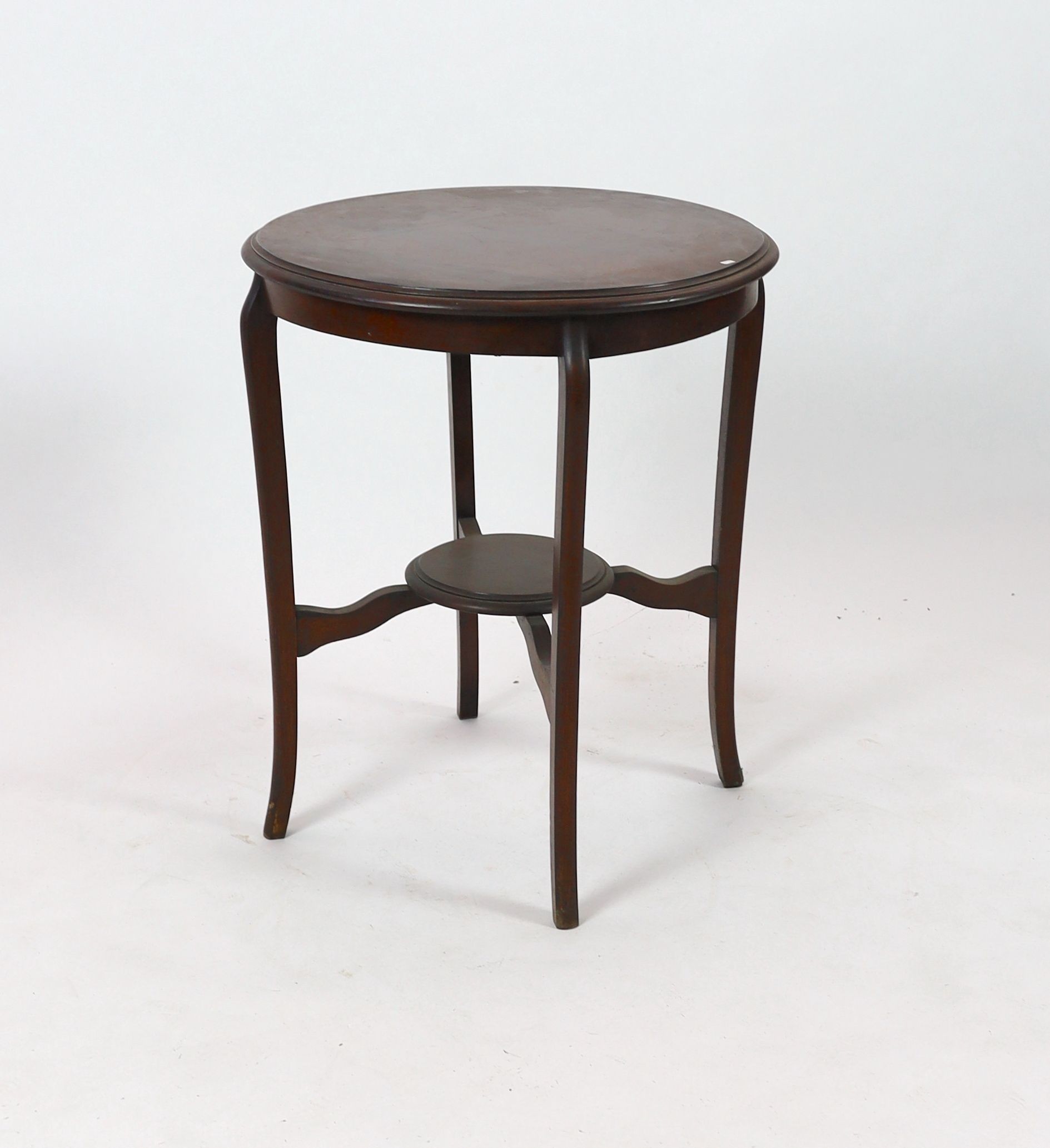 An Edwardian circular mahogany centre table, diameter 60cm hieght 72cm